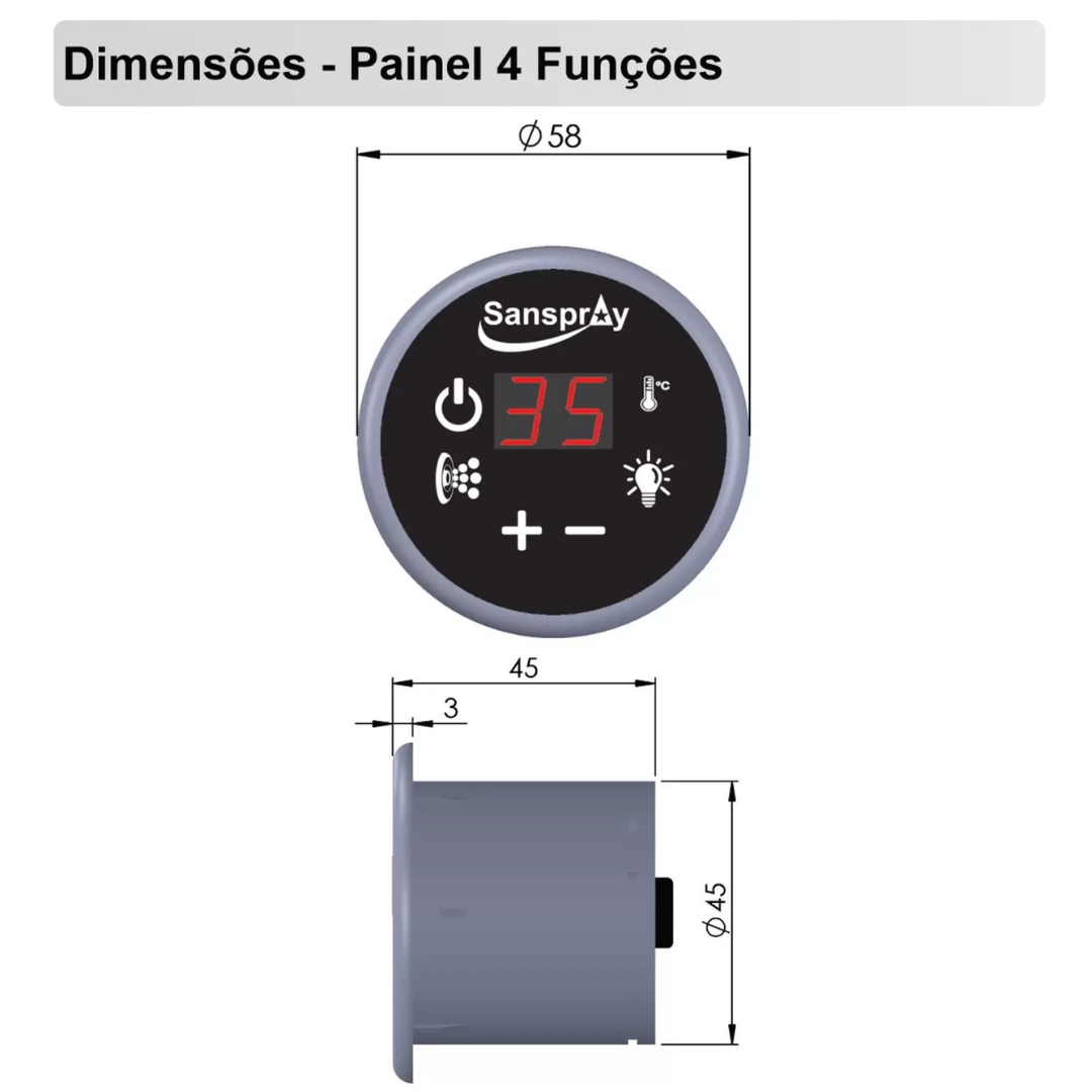 Painel do Aquecedor Sanspray 4 Funções - Imagem 3