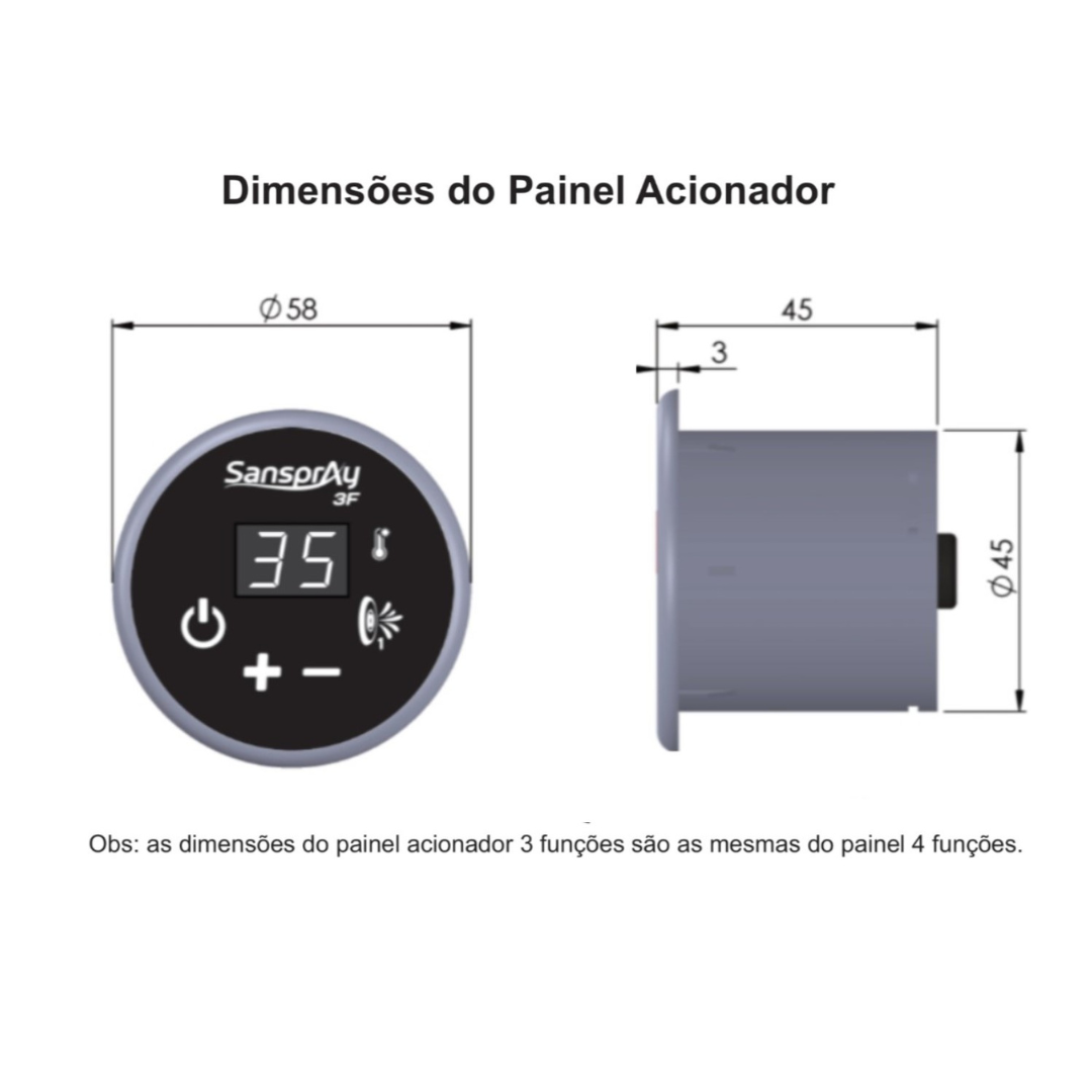 Painel do Aquecedor Sanspray 3 Funções - Imagem 3
