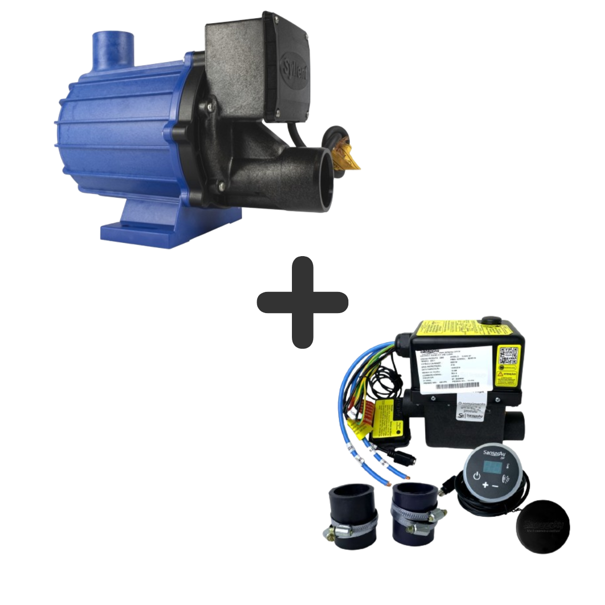 Kit Motobomba Syllent 1/3 CV + Aquecedor Sanspray 3 Funções Digital (220v)